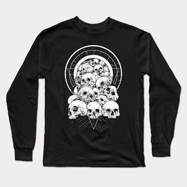 Skulls to the Throne of Skulls! Long Sleeve T-Shirt by mr.Ruin